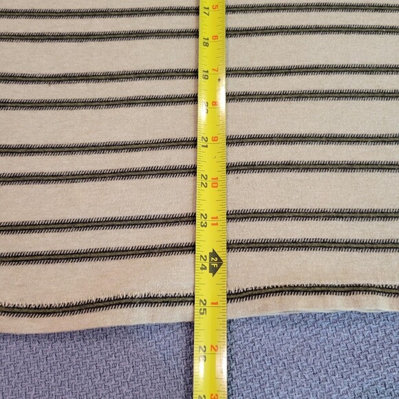 American Eagle Outfitters T Shirt Adult Small Beige Green Striped Short Sleeve - Picture 8 of 9